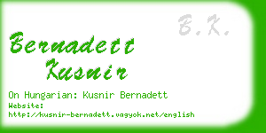 bernadett kusnir business card